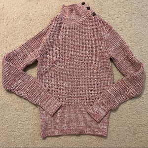 GAP waffle knit turtleneck sweater with button detail size small
